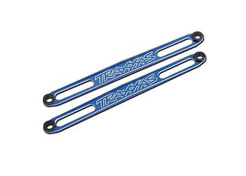 Hold downs, battery (blue-anodized) (2)/ adhesive foam batte