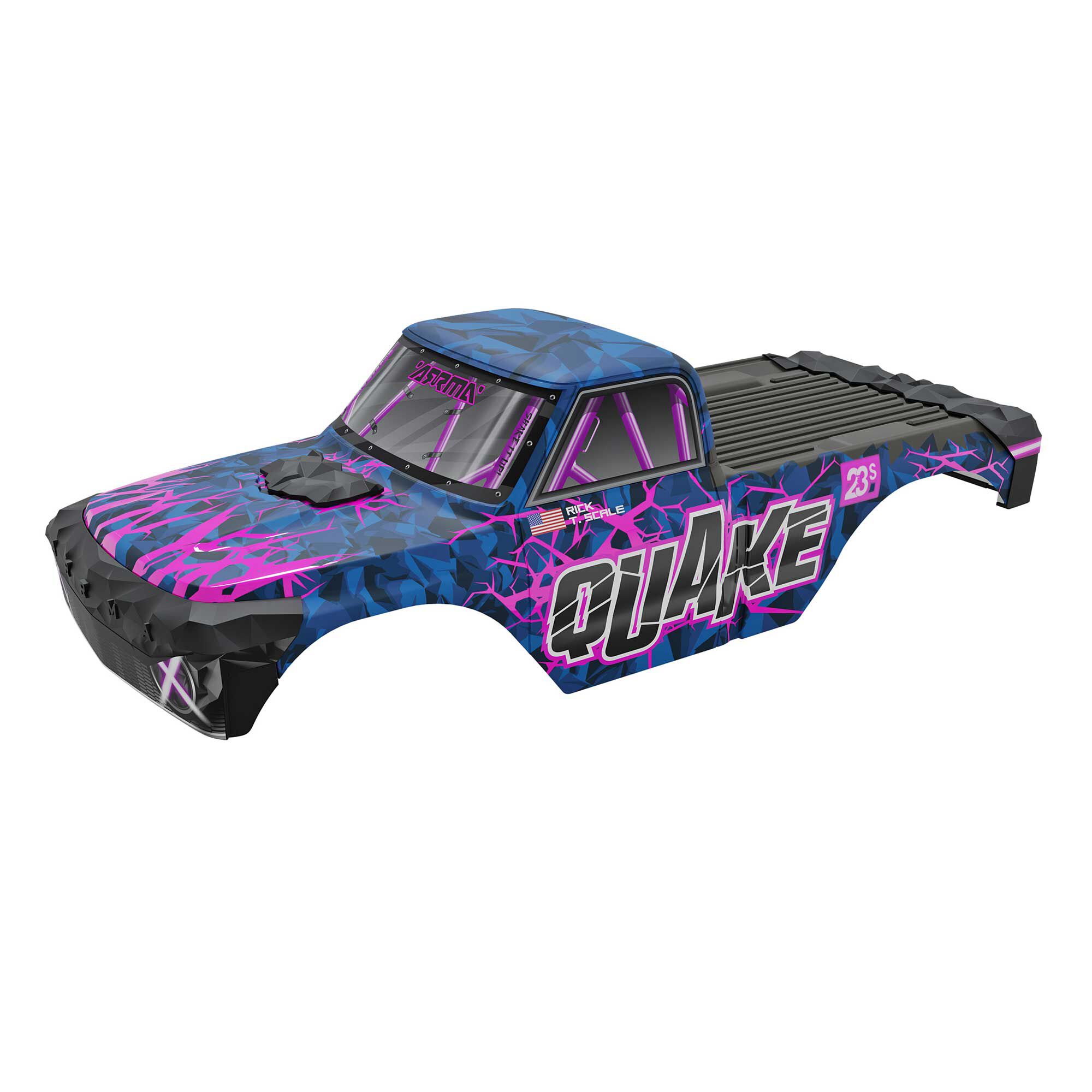 Arrma ARA-2873 QUAKE Painted Decaled Trimmed Body Set Purple
