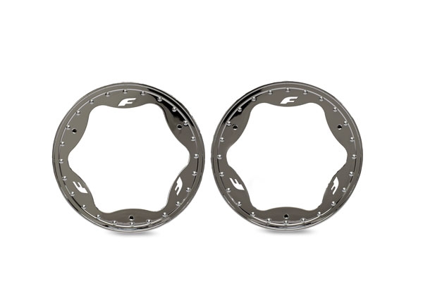 Traxxas 10976-CHRM Beadlock Rings Chrome Pro Scale Sand Car Race 3.5" Front Standard (2)