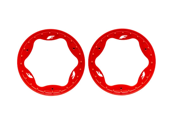 Traxxas 10976-RED Beadlock Ringar Röd Pro Scale Sand Car Race 3.5" Fram Standard (2)