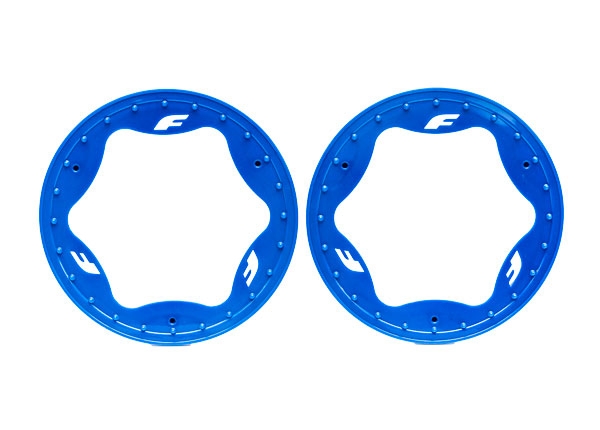 Traxxas 10977-BLUE Beadlock Ringar Blå Pro Scale Sand Car Race 3.9" Bak Standard (2)