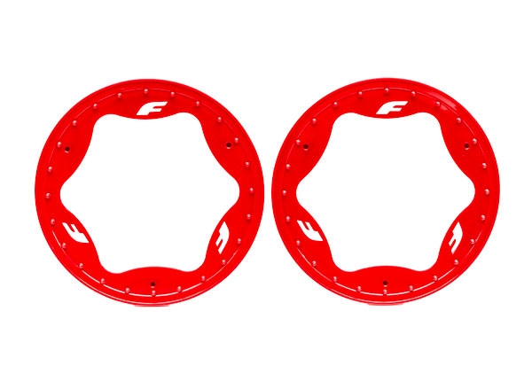 Traxxas 10977-RED Beadlock Ringar Röd Pro Scale Sand Car Race 3.9" Bak Standard (2)