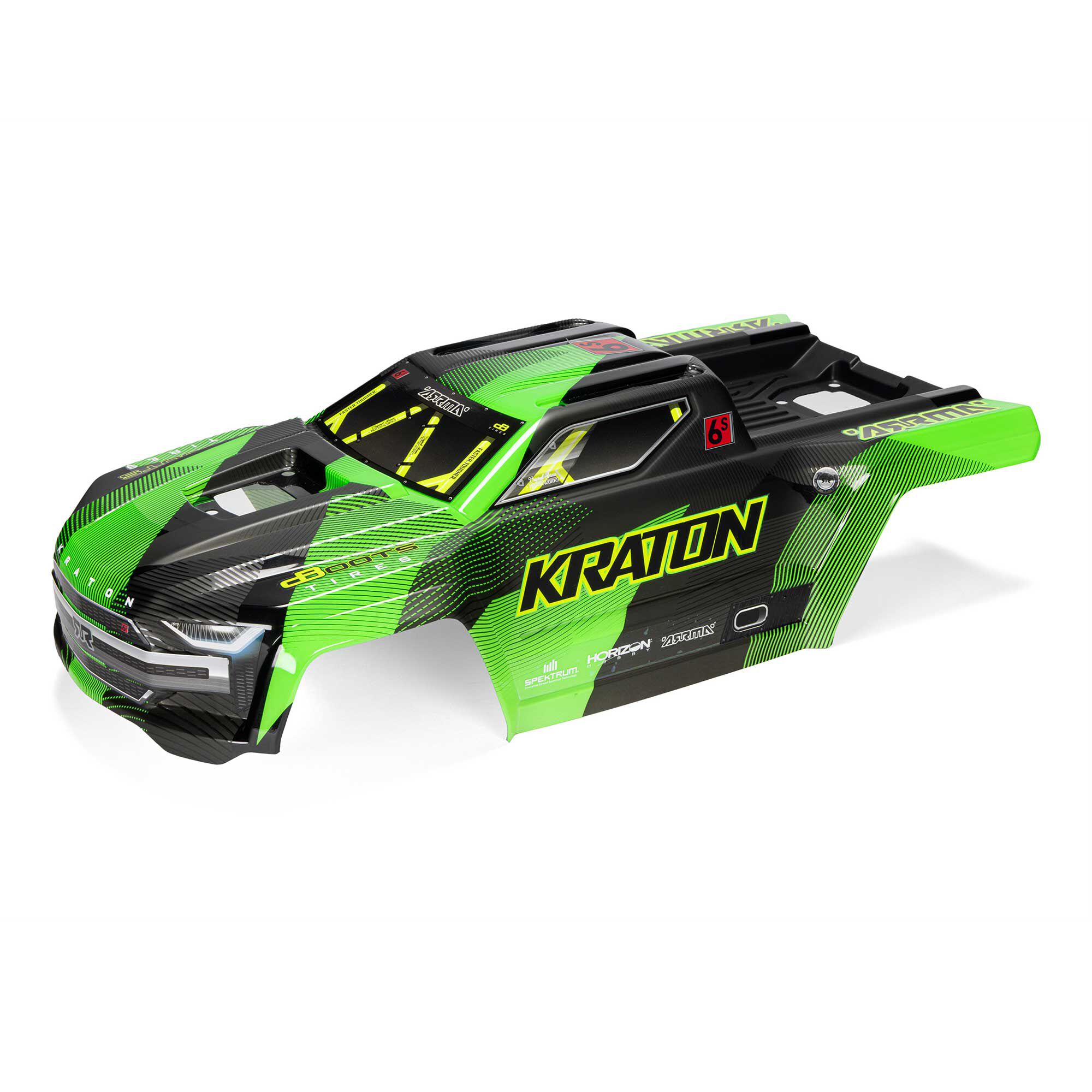 Arrma ARA-3008 1/8 Painted Body with Decals Green/Black: KRATON 6S BLX V6