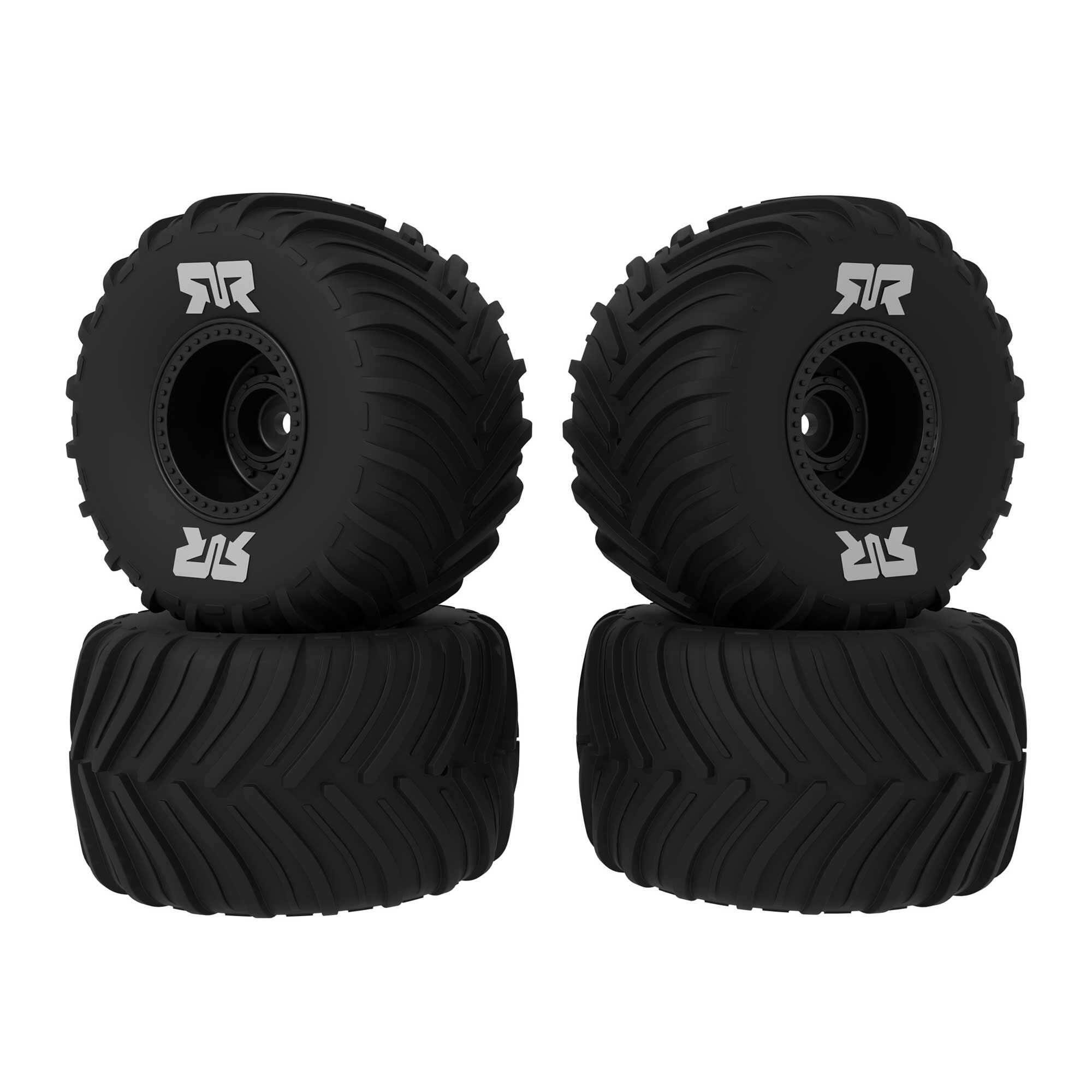 Arrma ARA-3115 dBoots Chevron Mounted Tire Set Glued Black (2 Pairs): GROM