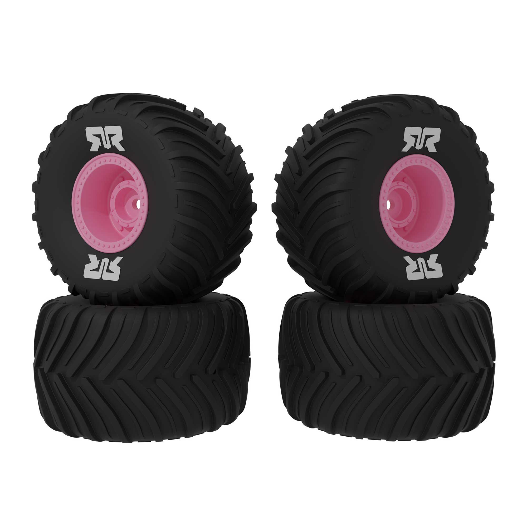 Arrma ARA-3126 dBoots Chevron MT Tire Set Glued Pink (2): GROM