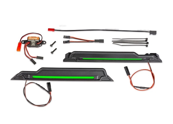 Traxxas 10998-GRN LED Ljus Chassie Grön Komplett X-Maxx, XRT, Funco