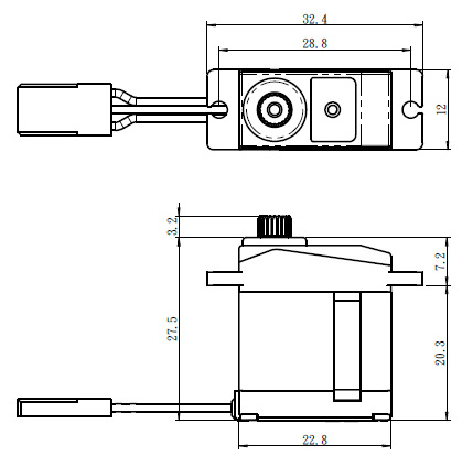 Savöx SH-0265MG Servo 2,4Kg 0,075s Metalldrev Mikro - 3