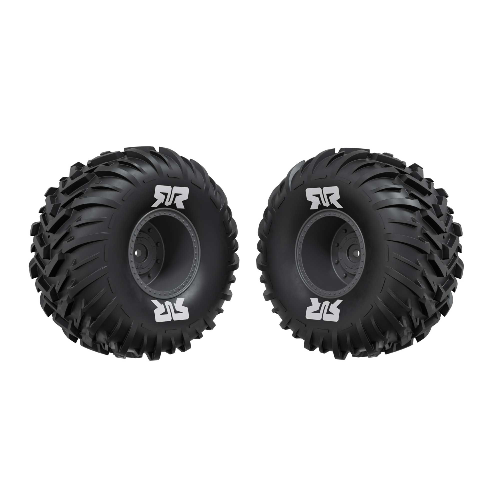 Arrma ARA-3419 dBoots Cut Chevron MT Tire Set Glued Gun metal