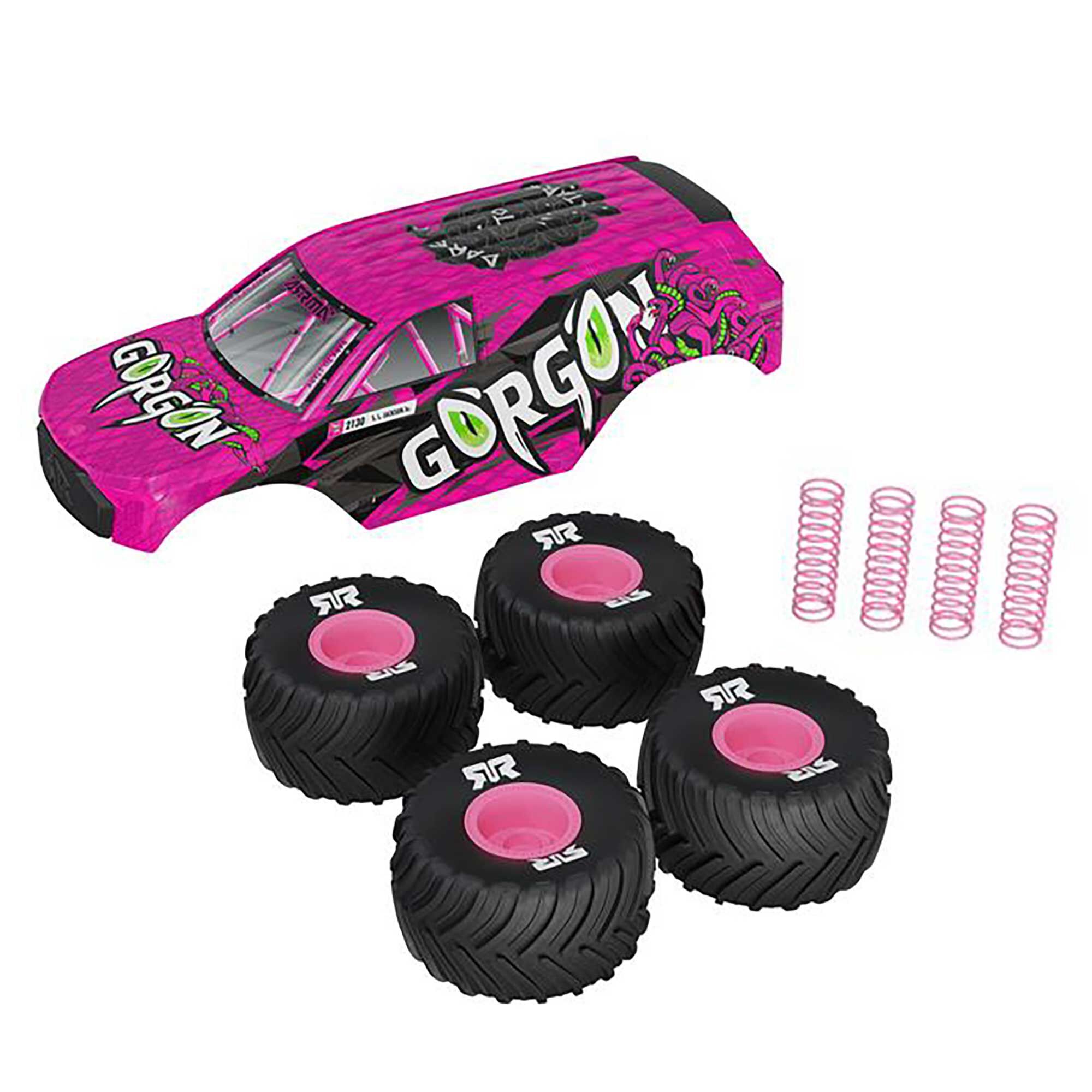Arrma ARA-3987 GORGON GROM Pink Parts and Body Bundle