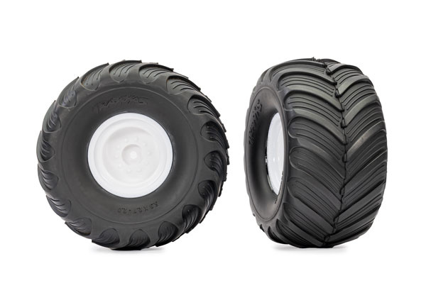 Traxxas 3663-WHT Tires & Wheels Terra Groove/ White 2.0/3.0" Truck (2)