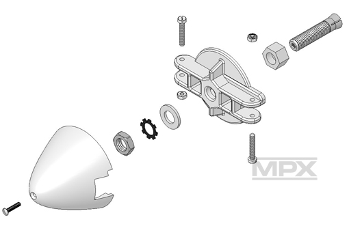 Multiplex Driver 5mm, blade support and spinner - 2