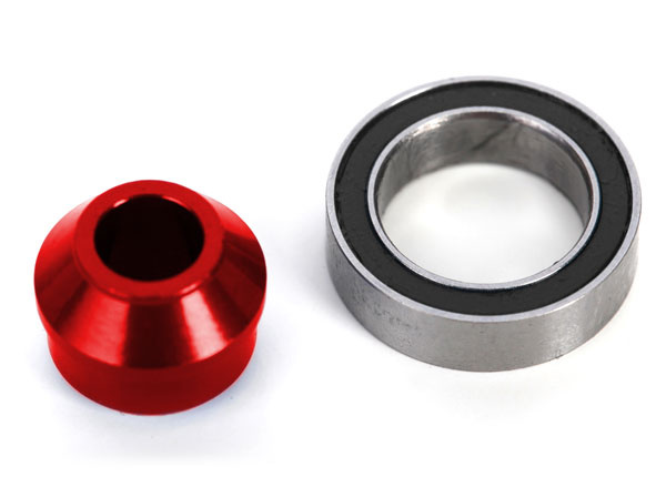 Traxxas 6893-RED Kullager 10x15x4mm med Adapter Alu Röd