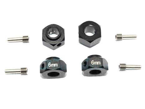 GPM Racing Aluminium SCX10 Hex Adapter 9mm Svart 1par