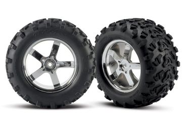 Traxxas 4973R Däck & Fälg Maxx/Hurricane (14mm) 3.8" (2)