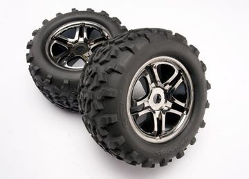 Traxxas 4983A Däck & Fälg Maxx/SS Svart Krom (17mm) 3.8" TSM (2)