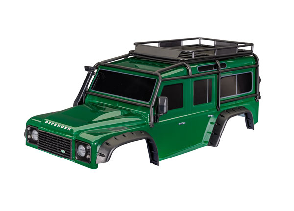Traxxas 8050-GRN Kaross Land Rover Defender Clipless Komplett Grön