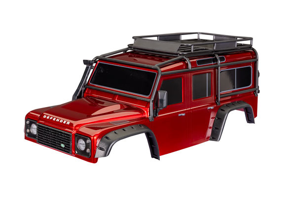 Traxxas 8050-RED Kaross Land Rover Defender Clipless Komplett Röd