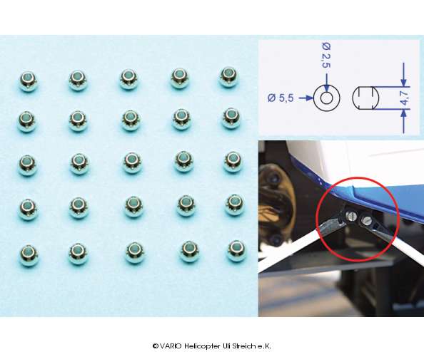 107/14 Balls chrome plated 2.5x5.5mm
