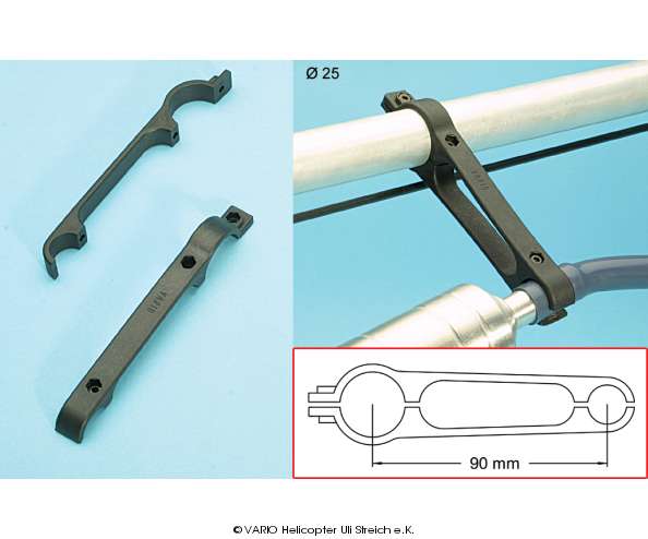 310/1 Tuned pipe holder 25mm, black