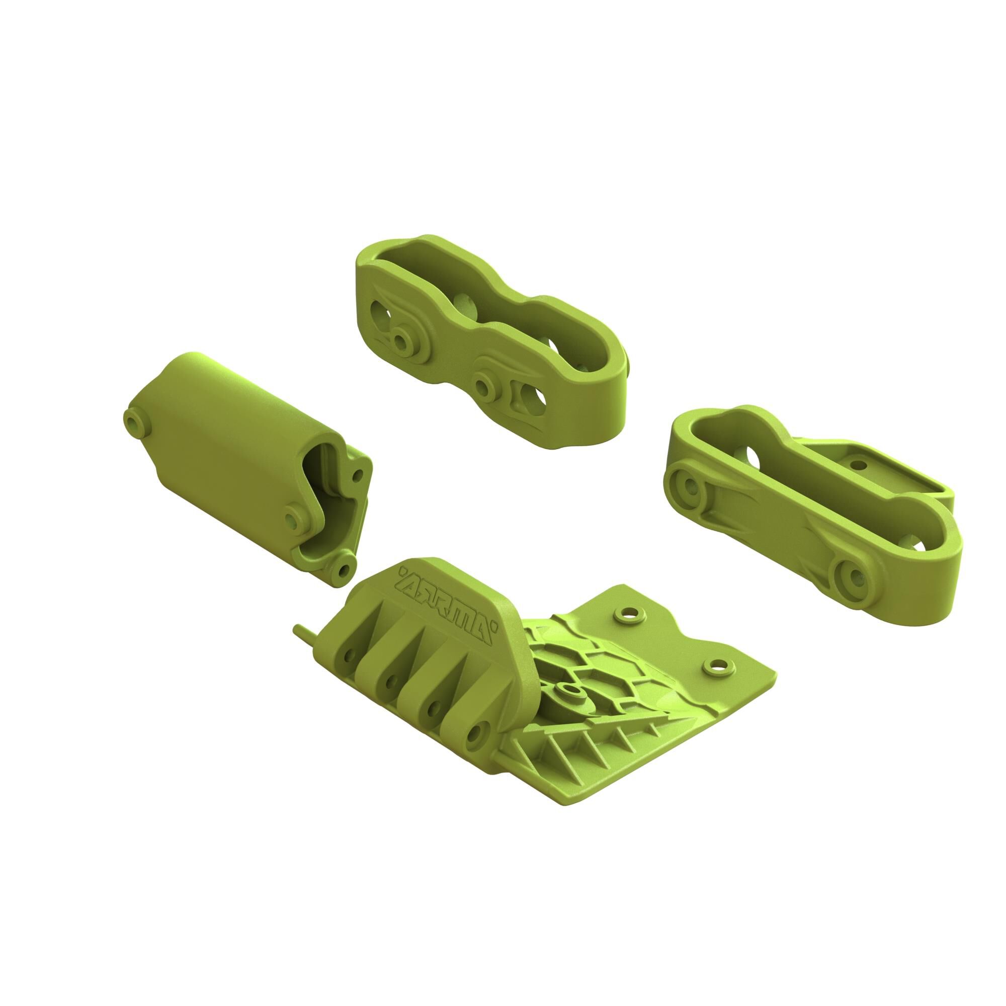 Arrma ARA320773 Lower Skid And Bumper Mount Set Fluorescent Yellow