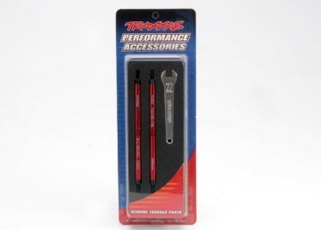 Traxxas 5338R Turnbuckles Komplett Styrning/Toe In Alu. 128mm Röd (2)