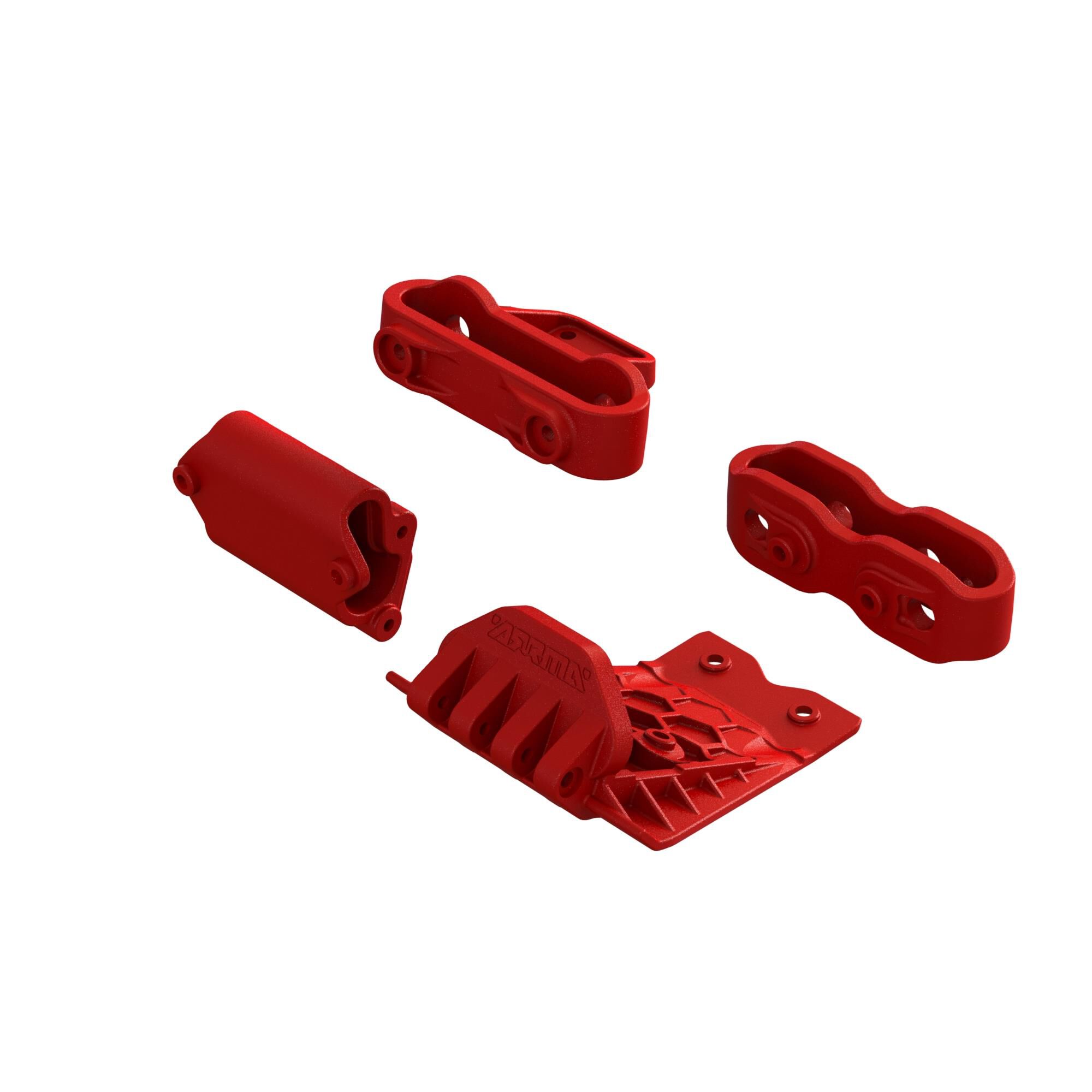 Arrma ARA320777 Lower Skid And Bumper Mount Set Red