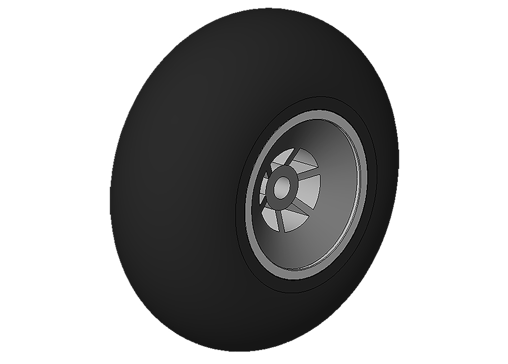 Multiplex Rubber hjul  45mm, 3,1mm
