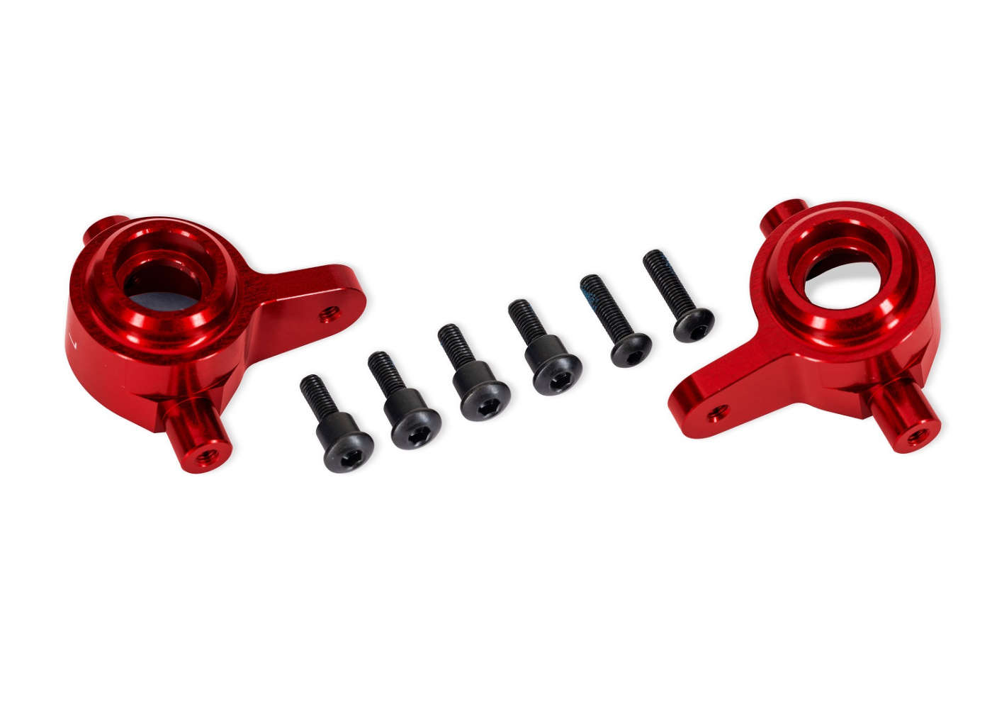 Traxxas 9064-RED Styrspindlar Alu Röd (Par) Raptor R Ultimate, (Uppgradering #9080)