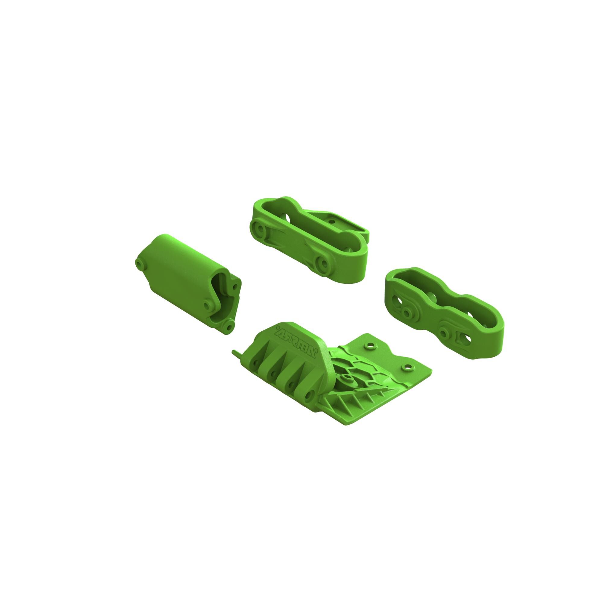 Arrma ARA320791 Lower Skid And Bumper Mount Set Green