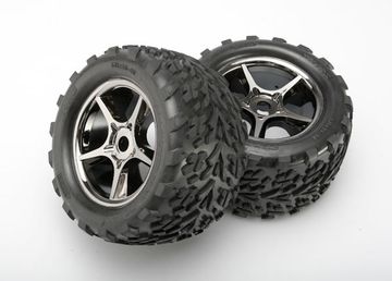 Traxxas 5374X Däck & Fälg Talon/Gemini Svart Krom (17mm) TSM 3.8" (2)