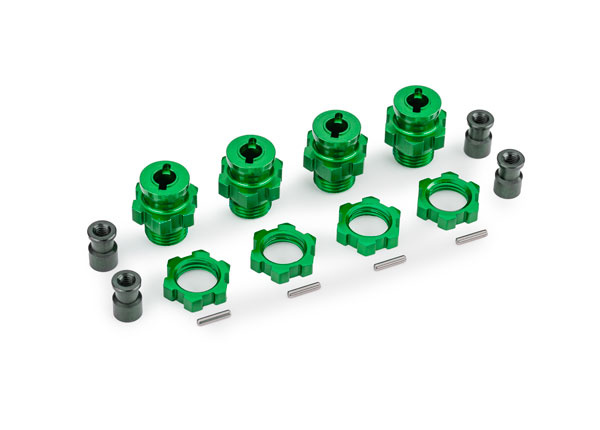 Traxxas 9086-GRN Hjulnav & Mutter 17mm Alu Grön (4) Jato 4x4