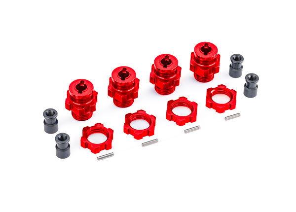 Traxxas 9086-RED Hjulnav & Mutter 17mm Alu Röd (4) Jato 4x4