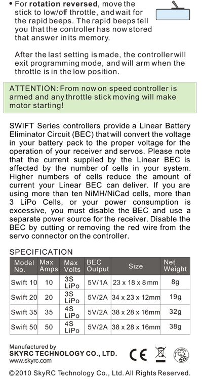 SkyRC Swift 20A ESC flyg BLS* - 5