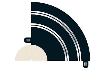 SCALEXTRIC C8201 Rad 1 Hairpin curve 90° (2 per bag)