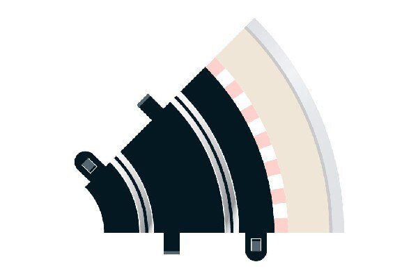 SCALEXTRIC C8202 Rad 1 Inner curve 45° (2 per bag)