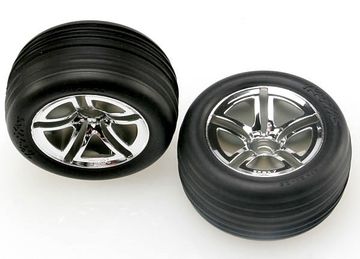 Traxxas 5574R Däck & Fälg Alias/Twin-Spoke (Nitro Fram) 2.8" (2)