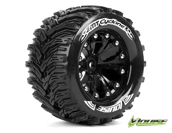 LOUISE RC WORLD LT3226B Däck & Fälg MT-CYCLONE 2,8" Svart 0-Offset (2)