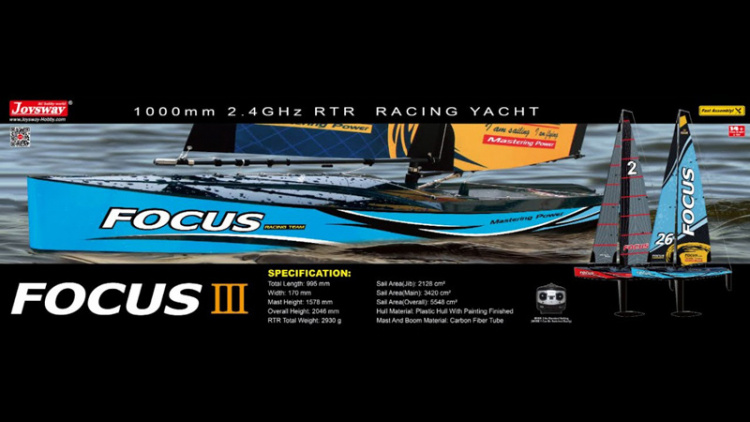JOYSWAY 8812V3B Focus V3 Segelbåt 1M RTR Blå - 8