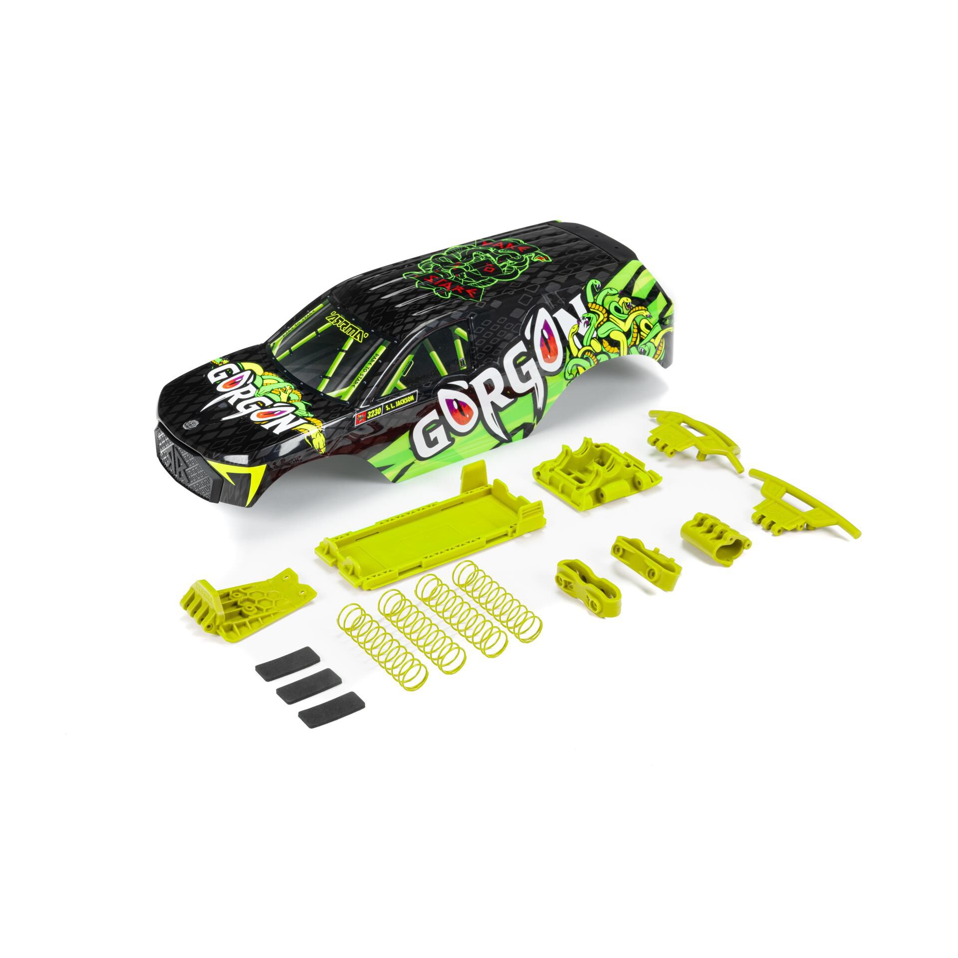 Arrma ARA402349 GORGON Painted Decaled Body Set Fluorescent Yellow