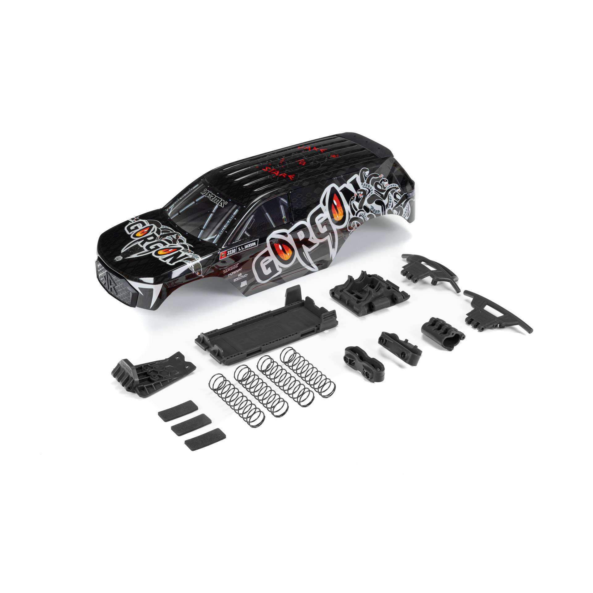 Arrma ARA402353 GORGON Painted Decaled Body Set Gun Metal