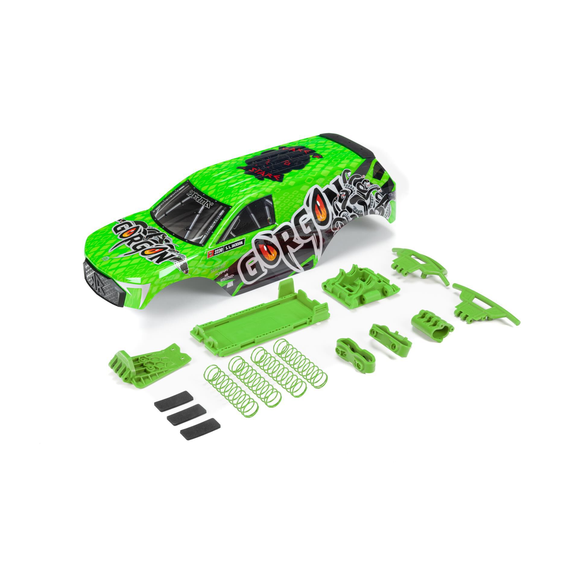 Arrma ARA402356 GORGON Painted Decaled Trimmed Body Set Green