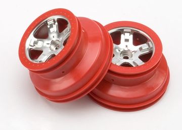 Traxxas 5874A Fälg SCT Matt Krom-Röd 2.2/3.0" 2WD Fram (2)