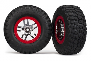 Traxxas 5877R Däck & Fälg BFGoodrich S1/S-Spoke Krom Röd 2WD Fram (2)