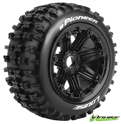 LOUISE RC WORLD LT3243B Däck & Fälg B-PIONEER LS Buggy Rear (24mm Hex) (2)