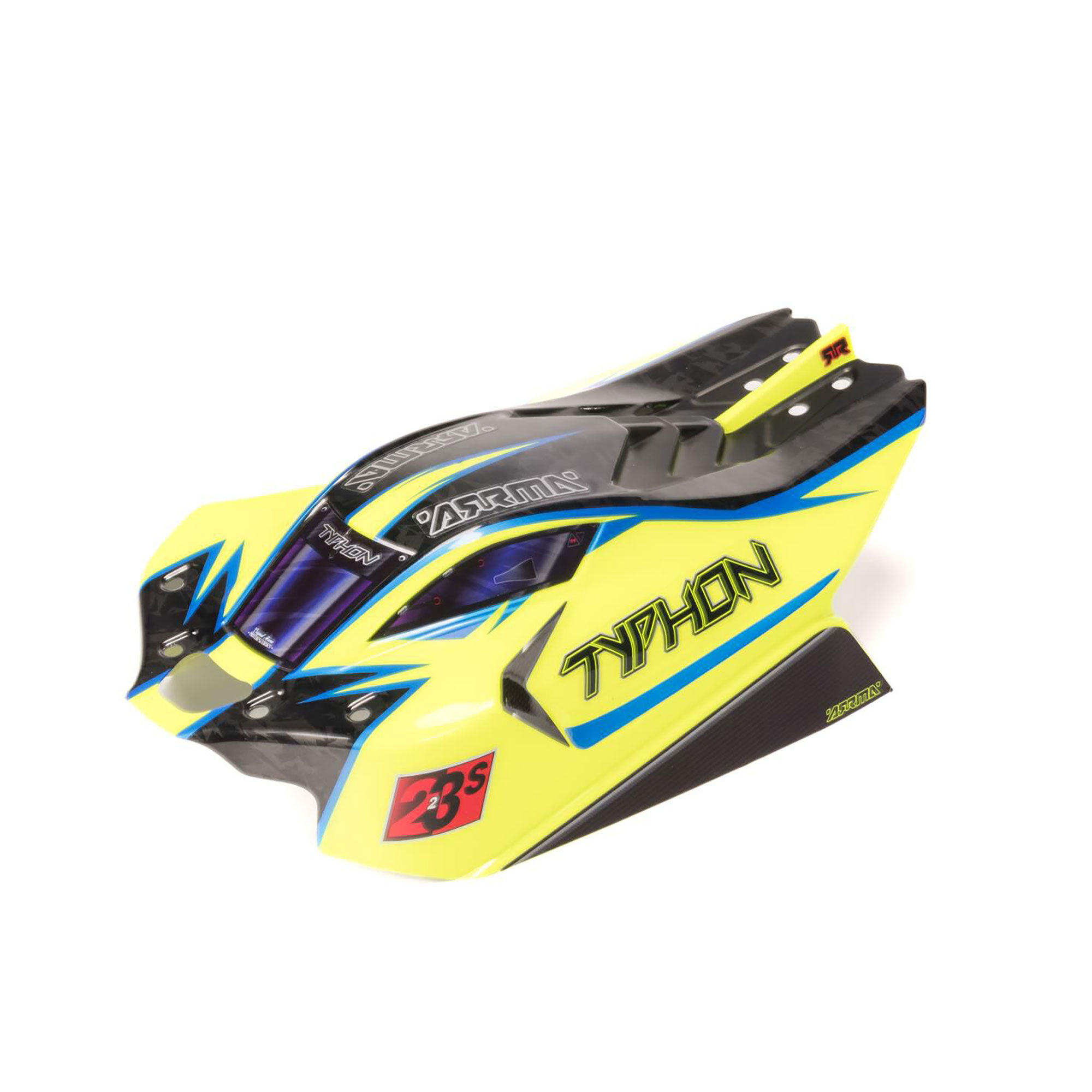 Arrma ARA406172 1/8 Clipless Painted Decaled Body Yellow/Blue: TYPHON 4X4