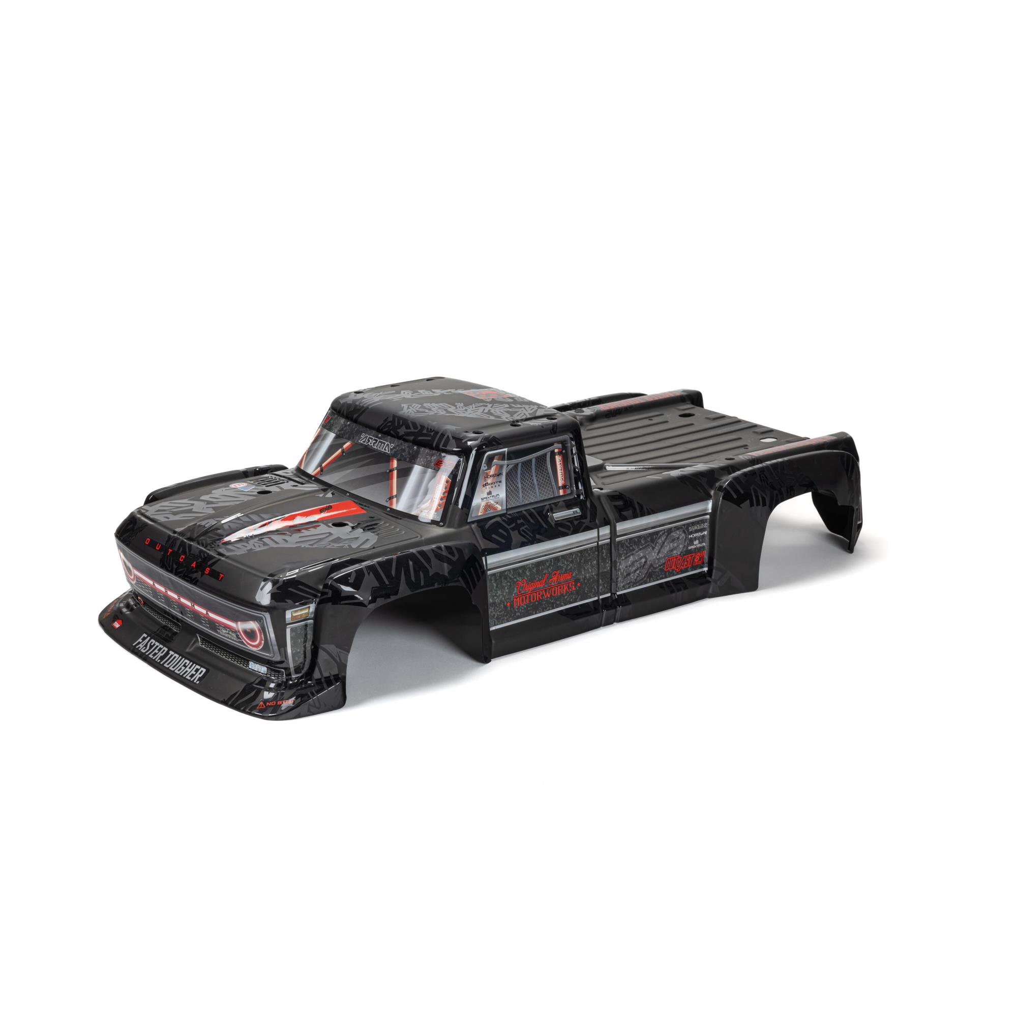 Arrma ARA409012 1/5 OUTCAST 8S Painted Decaled Trimmed Body Black
