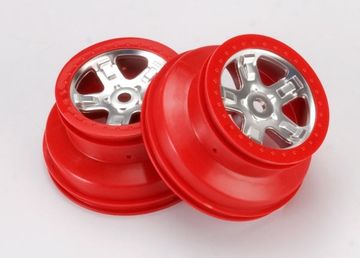 Wheels SCT Satin Chrome-Red (14mm) 2.2/3.0" (2)