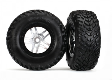Traxxas 5975X Däck & Fälg SCT S1/S-Spoke Krom-Svart (14mm) (2)