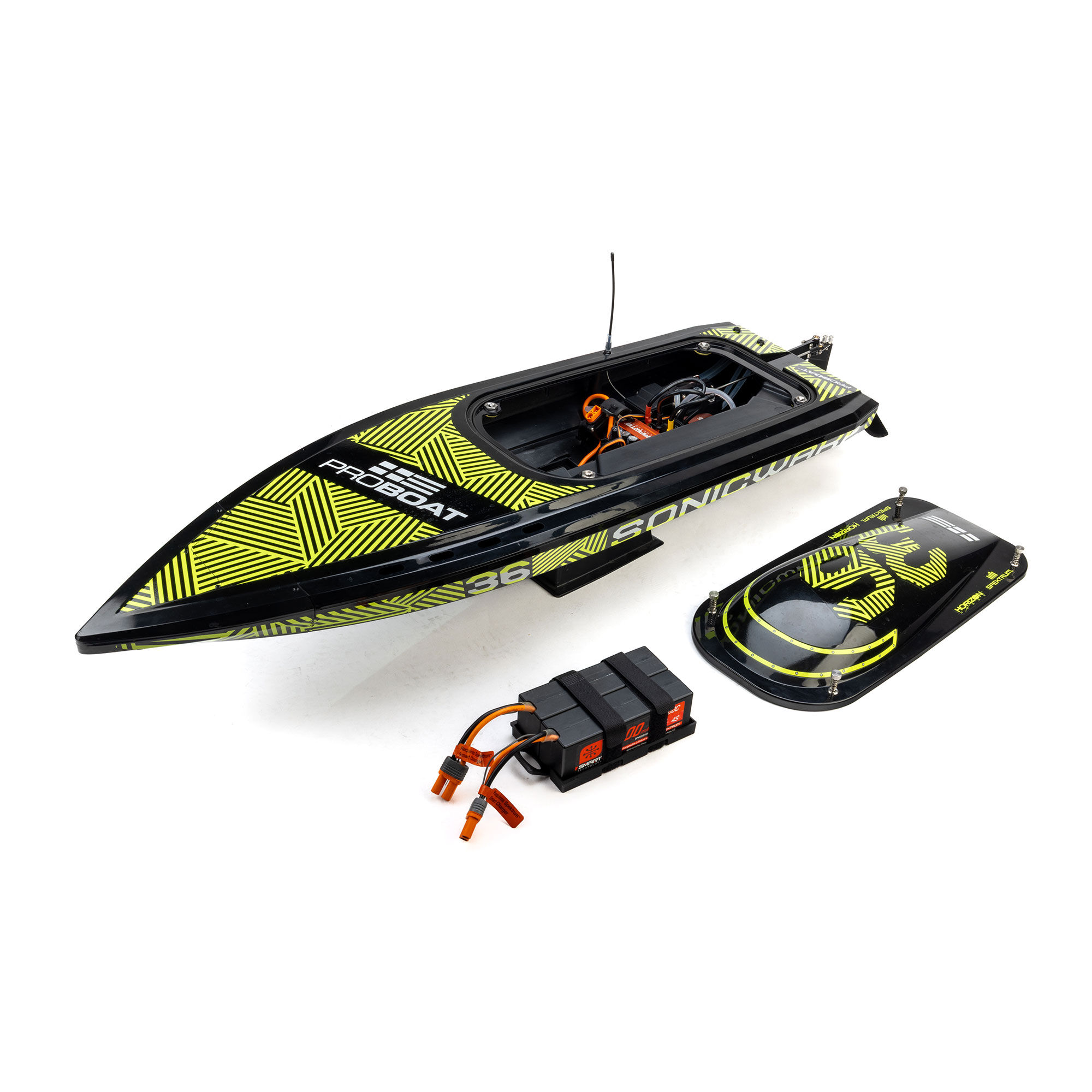 Pro Boat Sonicwake 36" V3 Self-Righting V-Hull Boat RTR, Black - 24