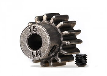 Traxxas 6487X Motordrev (Pinion) 15T 1.0M för 5mm Axel (Endast för Ståldrev)